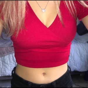 HOLLISTER - BRAND NEW red cross front baby tee